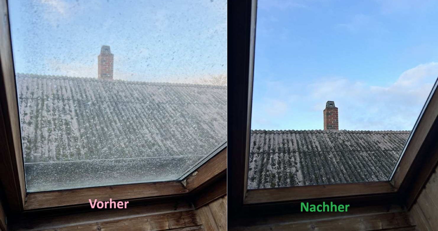 Dachfenster vorher und nachher