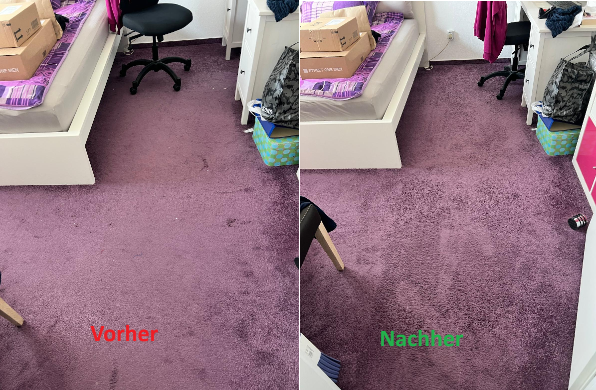 Teppich vorher und nachher